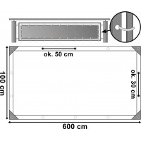 Šedá balkónová zástena 1 x 6 m