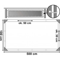 Šedá balkónová zástena 1 x 5 m