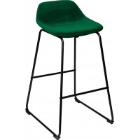Tmavozelená loftová barová stolička SLIGO - 2 kusy