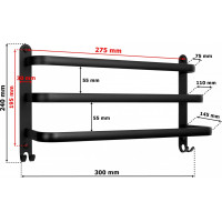 Čierny nástenný vešiak ATHOS 30 cm