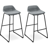 Šedá loftová barová stolička SLIGO - 2 kusy