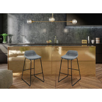 Šedá loftová barová stolička SLIGO - 2 kusy