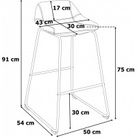 Šedá loftová barová stolička SLIGO - 2 kusy