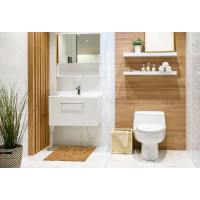 Béžová bambusová kúpeľňová rohož 80 x 50 cm