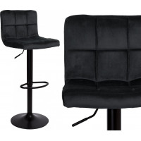 Čierna barová stolička ARAKO BLACK VELVET