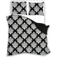 Bavlnené obliečky GLAMOUR - čierne / biele - 180x200 cm