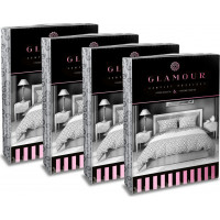 Bavlnené obliečky GLAMOUR - biele / šedé - 180x200 cm