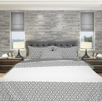 Bavlnené obliečky GLAMOUR - biele / šedé - 180x200 cm