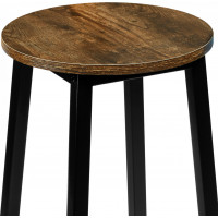 Barová stolička FLINT RUSTIC - čierna / hnedá