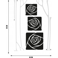 Moderná samolepka na stenu - Čierne abstraktné ruže - 65x85 cm