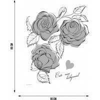 Moderná samolepka na stenu - Čierno-biele ruže - 65x85 cm