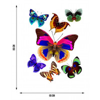 Moderná samolepka na stenu - Farebné motýle - 65x85 cm