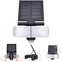 LED solárne osvetlenie so senzorom, 8W, 600lm, Li-on, čierna
