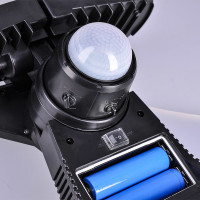 LED solárne osvetlenie so senzorom, 8W, 600lm, Li-on, čierna