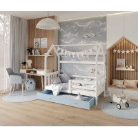 Detská domčeková posteľ DOMEK P - 160x80 cm - biela