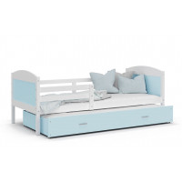 Detská posteľ s prístelkou MATTEO 2 - 200x90 cm - modro-biela