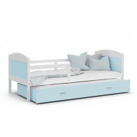 Detská posteľ s prístelkou MATTEO 2 - 200x90 cm - modro-biela
