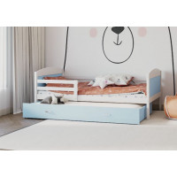 Detská posteľ s prístelkou MATTEO 2 - 200x90 cm - modro-biela