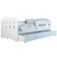 Detská posteľ so zásuvkou HAPPY - 140x80 cm - modro-biela