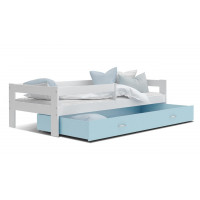 Detská posteľ so zásuvkou HUGO V - 190x80 cm - modro-biela