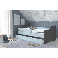 Detská posteľ so zásuvkou SWEET - 160x80 cm - modro-šedá