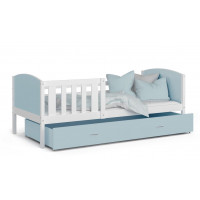 Detská posteľ so zásuvkou TAMI R - 160x80 cm - modro-biela