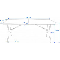 Skladací záhradný stôl IMPRO black 240 cm