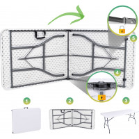 Cateringový stôl FETA WHITE 180 cm