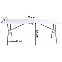 Cateringový stôl FETA WHITE 180 cm