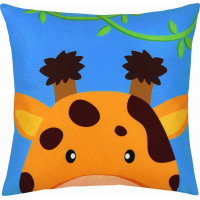 Vankúš SAFARI VELVET Žirafa 40x40 cm - modrý