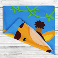 Vankúš SAFARI VELVET Žirafa 40x40 cm - modrý