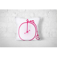 Obliečka na vankúš VINTAGE BIKE 45x45 cm - Červený bicykel