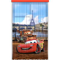 Detský záves DISNEY - Hrdinovia Cars v Paríži - 140x245 cm