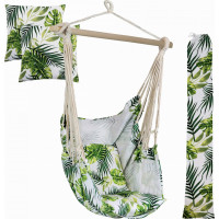 Závesné hojdacie kreslo JUNGLE s vankúšmi - zelené