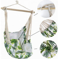 Závesné hojdacie kreslo JUNGLE s vankúšmi - zelené Závesné hojdacie kreslo JUNGLE s vankúšmi - zelené