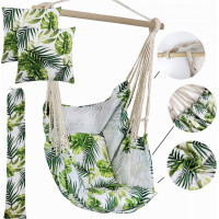 Závesné hojdacie kreslo JUNGLE s vankúšmi - zelené