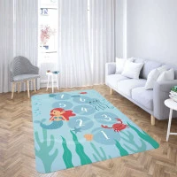 Detský penový koberec OCEAN 100x150 cm - modrý
