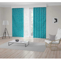 Dizajnový záves s riasiacou páskou JANE Premium 140x250 cm - tyrkysový