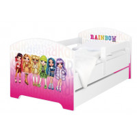 Detská posteľ OSKAR - 140x70 cm - Rainbow High Friends - ružová
