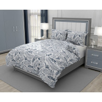 Bavlnené obliečky ELEGANT Flowers - biele / šedé - 160x200 cm