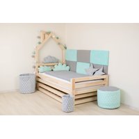 Detská dizajnová posteľ z masívu DOMČEK 2 so zásuvkami