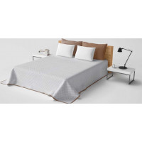 Prikrývka na posteľ LAURINE 220x200 cm - hnedý/krémový