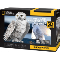 CUBICFUN 3D puzzle National Geographic: Snežná sova 62 dielikov