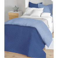 Prikrývka na posteľ LAURINE 220x240 cm - svetlo modrý/modrý