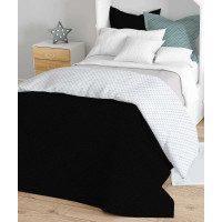 Prikrývka na posteľ LAURINE 200x220 cm - čierny/biely