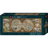 HEYE Panoramatické puzzle Mapa sveta (pologuľa) 6000 dielikov