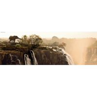 HEYE Panoramatické puzzle Slon (Viktóriine vodopády, Zambia) 1000 dielikov
