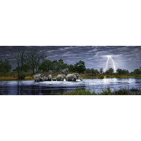 HEYE Panoramatické puzzle Slonie stádo (Botswana) 2000 dielikov
