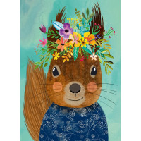 HEYE Puzzle Floral Friends: Roztomilá veverička 1000 dielikov