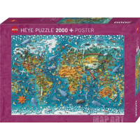 HEYE Puzzle Map Art: Miniatúrny svet 2000 dielikov